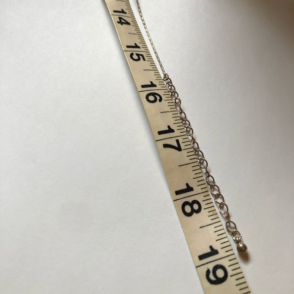 Silver necklace with black beads - Picture 2 of 3